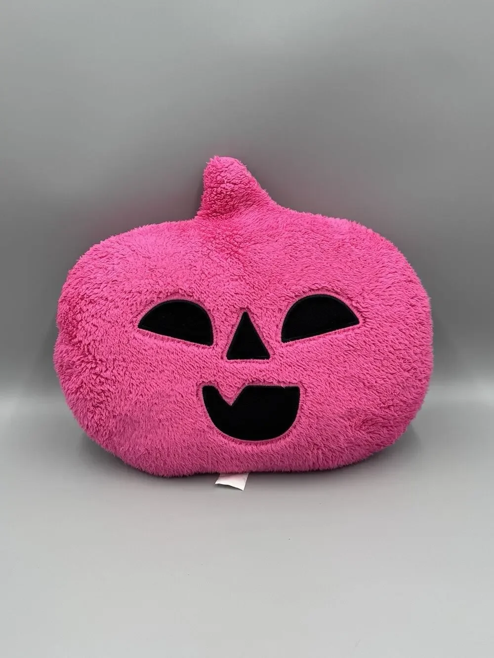 Pumpkin Shaped Pillow Pink Faux Shearling Halloween Decor 12”